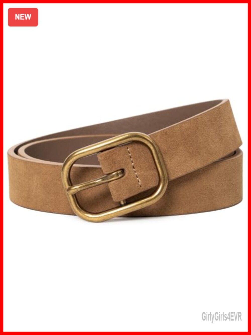 Womens Suede Leather Belt Pin Buckle Adjustable Vintage Waist Belt for Jeans